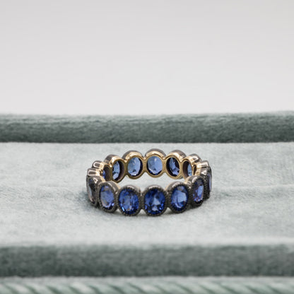 Eternity Band with Oval Sapphires in Milligrain Setting, view 5