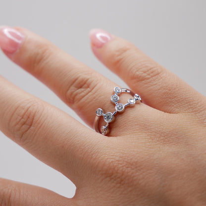 Virgo Constellation Ring with Lab Diamonds, view 9