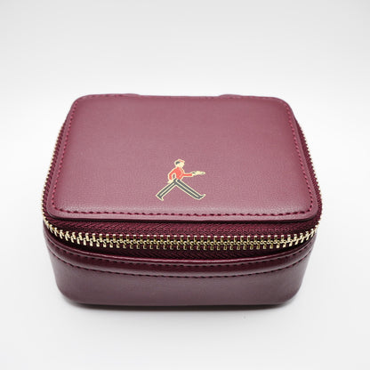 Small Leather Bellboy Burgundy Jewelry Box, view 3