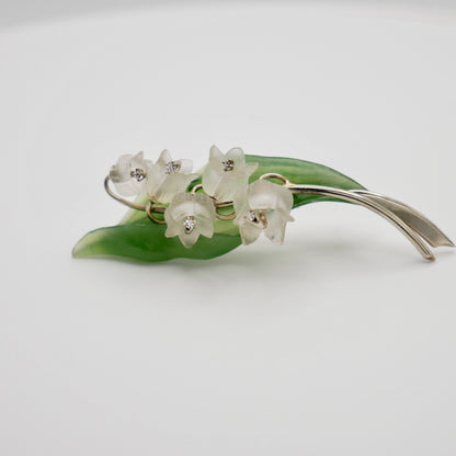 Antique Austrian Gold Lily of the Valley Brooch, 18K Gold, view 3