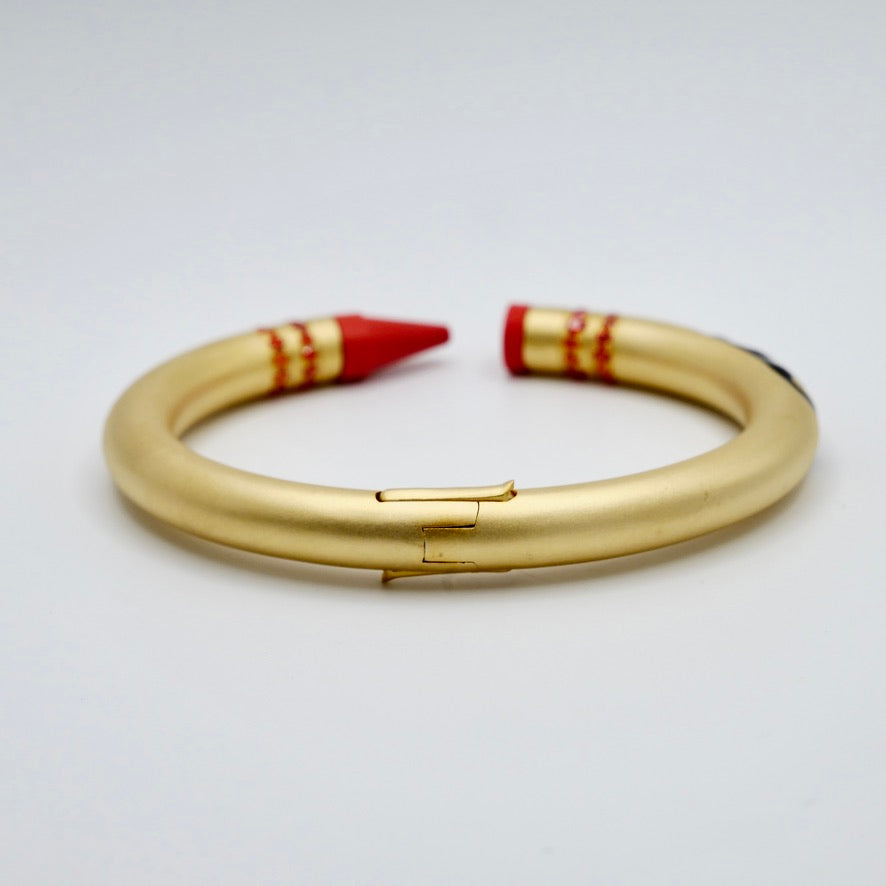 Customizable Crayon Bracelet with Orange Coral and Orange Moissanites