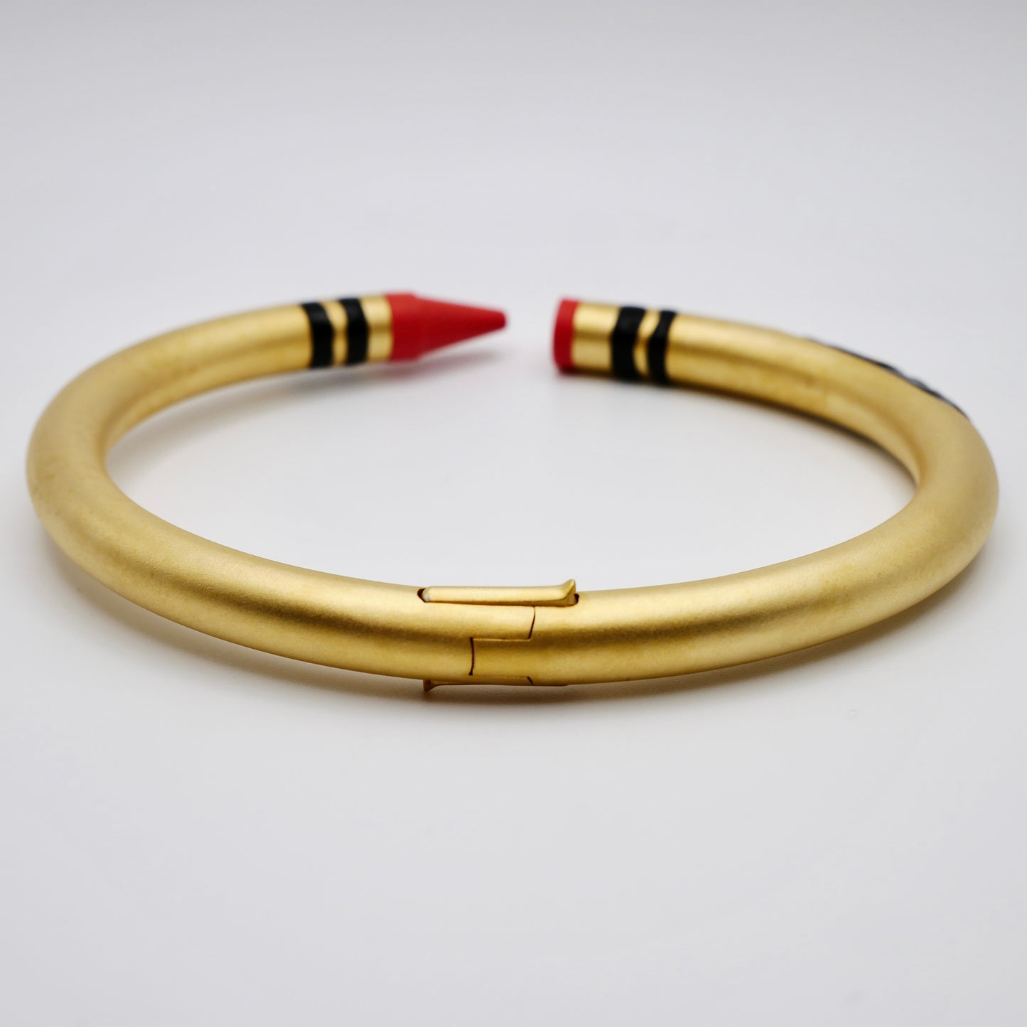 Customizable Crayon Bracelet with Orange Coral Tips and Black Accents