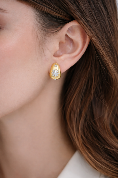 Rigato Snowflake Diamond Earrings, view 3