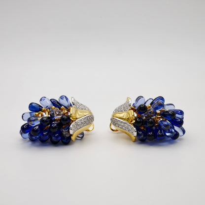 Sapphire Grape Earrings, view 4
