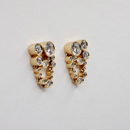 Constellation Drop Earrings with Lab Grown Diamonds or Moissanites, 18K Gold, view 4
