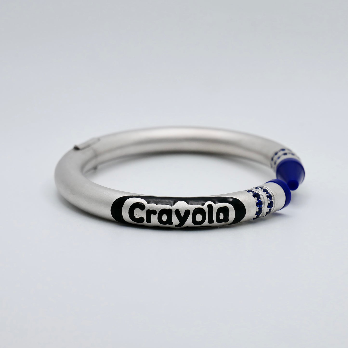Customizable Crayon Bracelet with Blue Lapis and Blue Moissanites