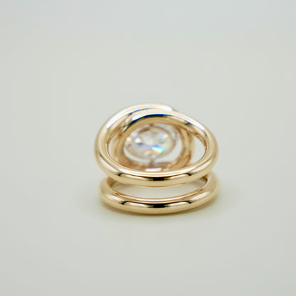Oval Moissanite Interlocking Loops Ring, view 5