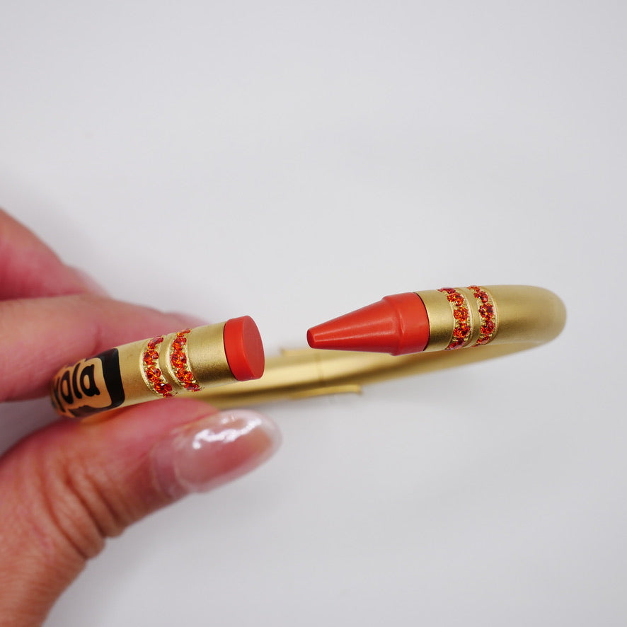 Customizable Crayon Bracelet with Orange Coral and Orange Moissanites
