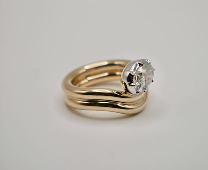 Oval Moissanite Sculptural Ring, view 6
