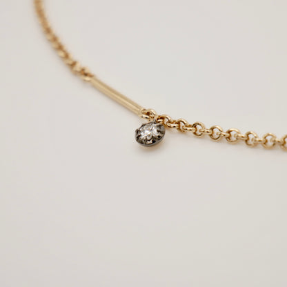Belcher Bar Necklace with Lab Diamonds, view 5