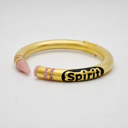 Customizable Crayon Bracelet with Pink Coral and Pink Moissanites, view 2