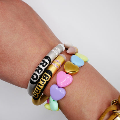 Customizable Crayon Bracelet with Porcelain and Moissanites, view 8