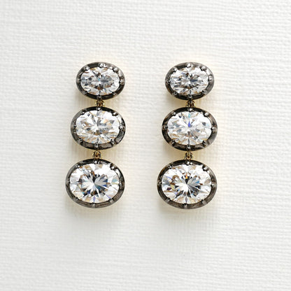 Triple Oval Stud Earrings, view 3