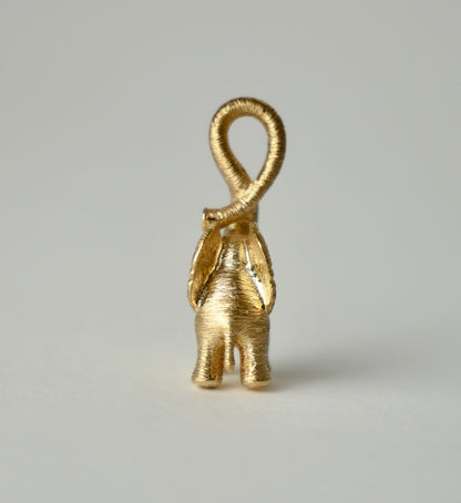 Diamond Small Elephant Pendant Charm, 18K Gold, view 4