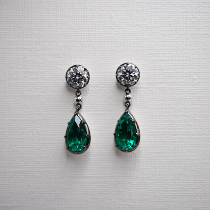 Multi-Shape Georgian Victorian Gold Earrings, 14K Gold, view 2