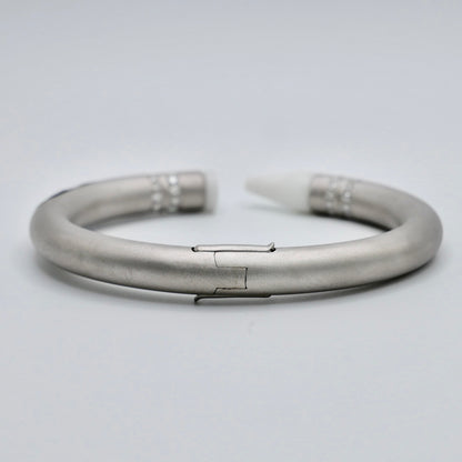 Customizable Crayon Bracelet with Porcelain and Moissanites, view 4