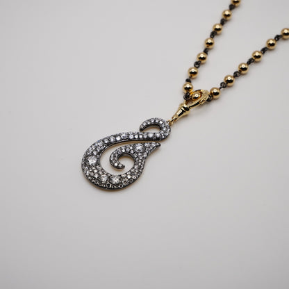 Oceanic Swirl Diamond or Moissanite Charm Pendant, view 5