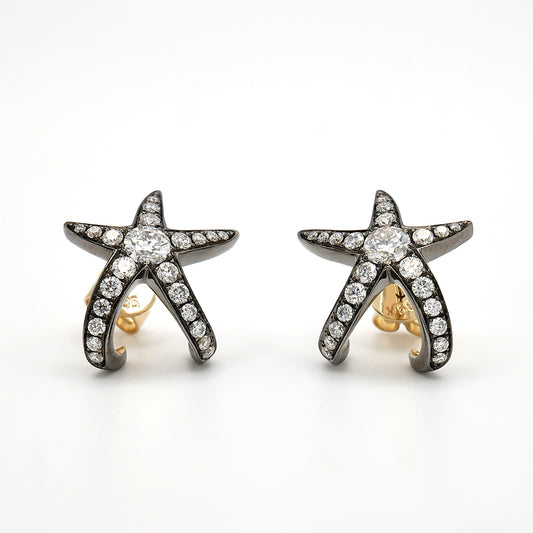 18K Gold Starfish Earrings