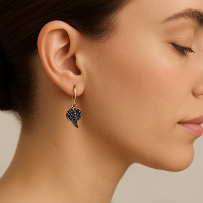 Comic Strip Speech Bubble Earrings in 14K or 18K Gold, view 3