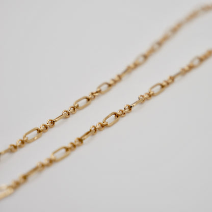 Lab Ruby Gold Trombone Chain Necklace, 18K Gold, view 6