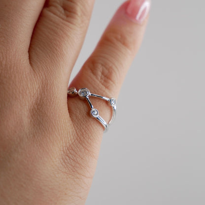 Cancer Constellation Ring with Lab Diamonds, view 8