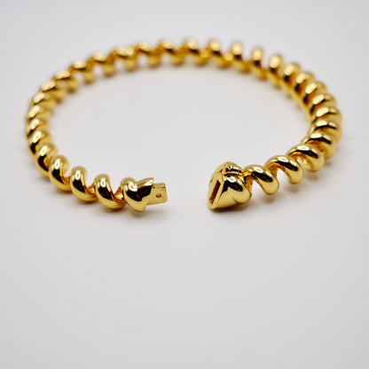 Fusilli Rotini Spiral Gold Bangle, view 5