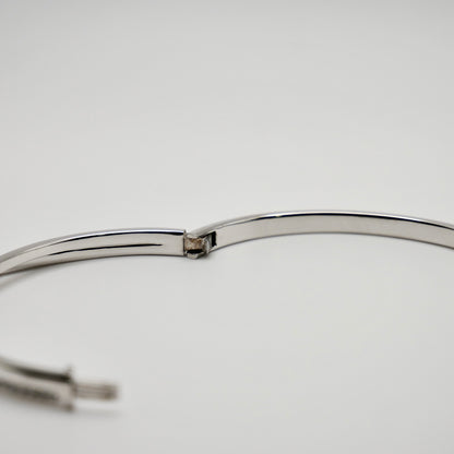 Diamond Bangle with Dual Pavé Rows, 18K Gold, view 3