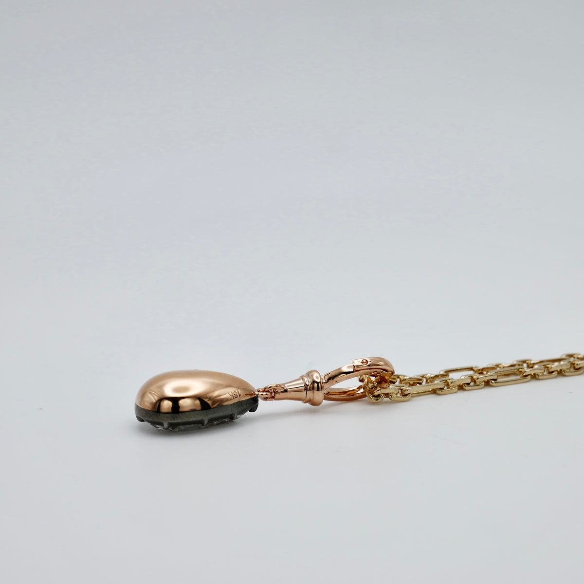 Georgian Victorian Diamond Pear Art Deco Ball Chain Pendant