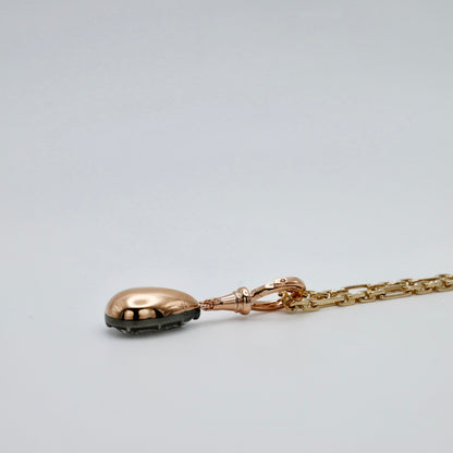 Georgian Victorian Diamond Pear Art Deco Ball Chain Pendant
