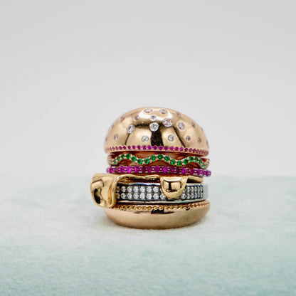 Stacked Hamburger Ring, Gold Filled, view 2