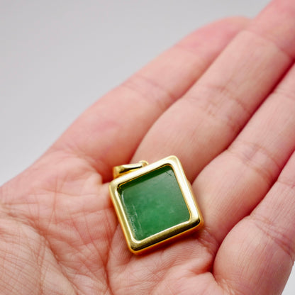 Jade Building Block Pendant, 18K Gold Filled, view 4