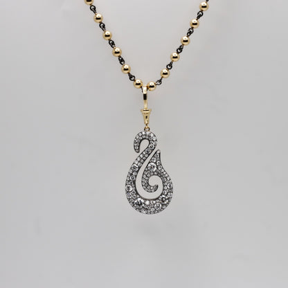 Oceanic Swirl Diamond or Moissanite Charm Pendant, view 4
