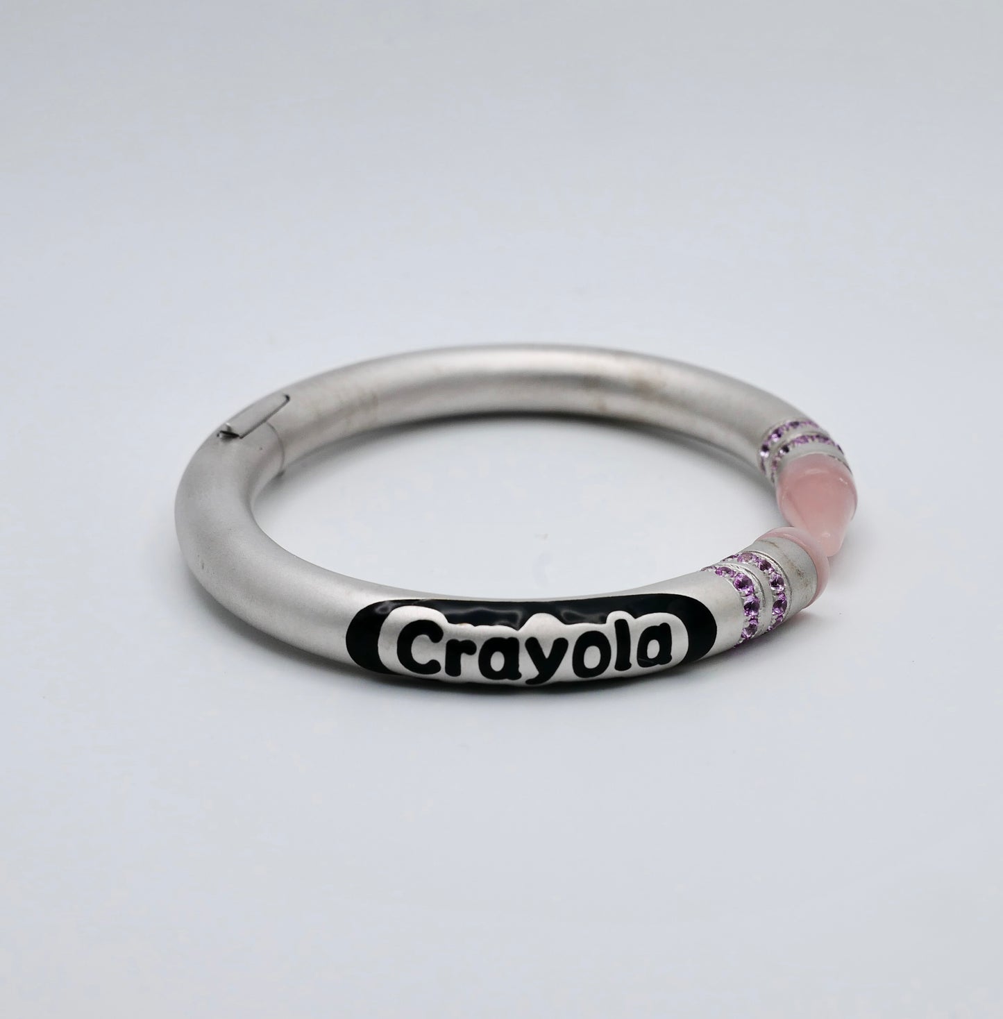Customizable Crayon Bracelet with Pink Coral and Pink Moissanites