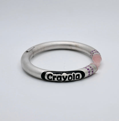 Customizable Crayon Bracelet with Pink Coral and Pink Moissanites