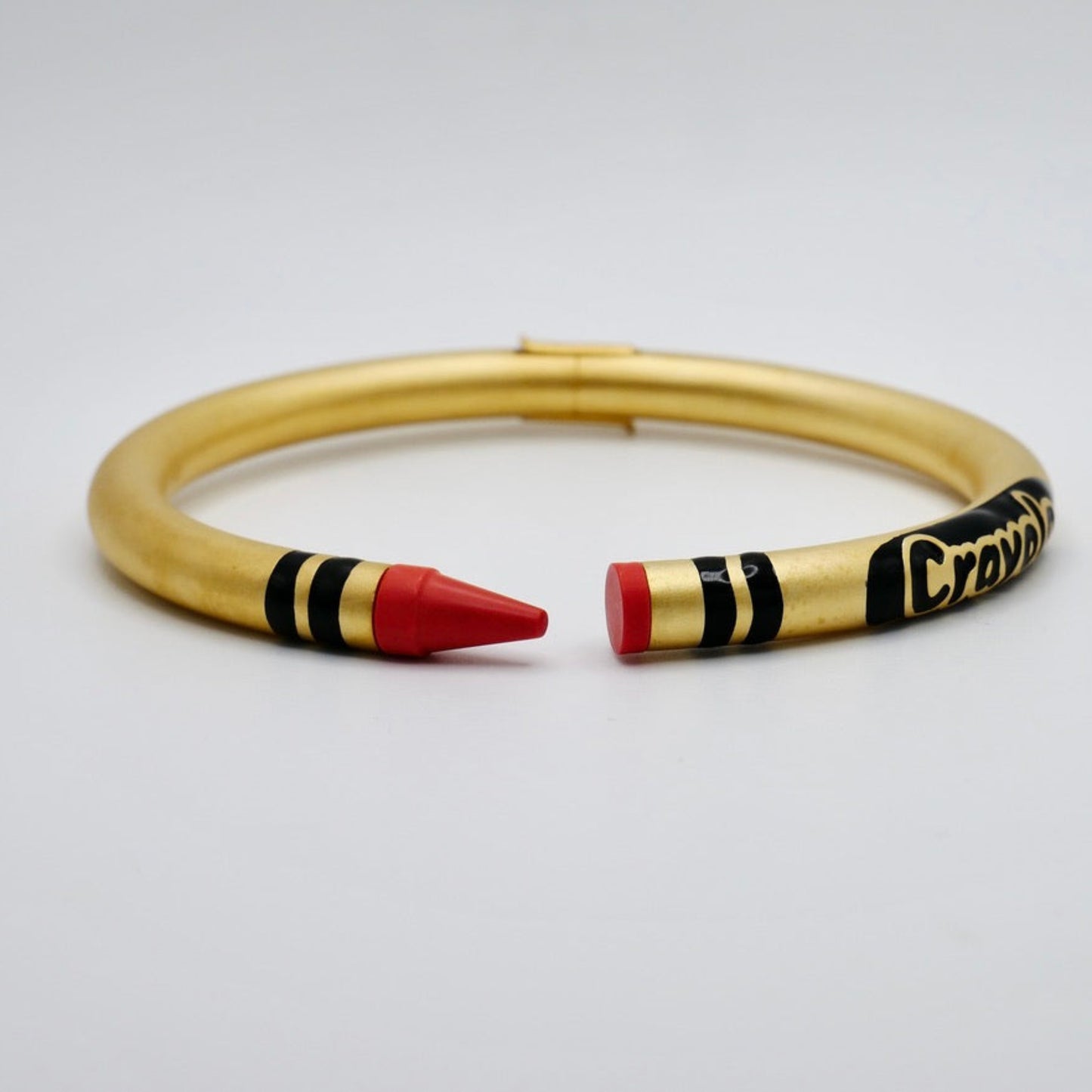 Bracelet personnalisable Crayon en or laminé 18 carats avec pointes turquoise et accents noirs