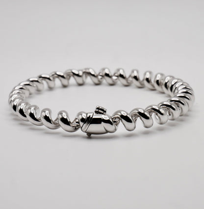 Fusilli Rotini Spiral Gold Bangle, view 6