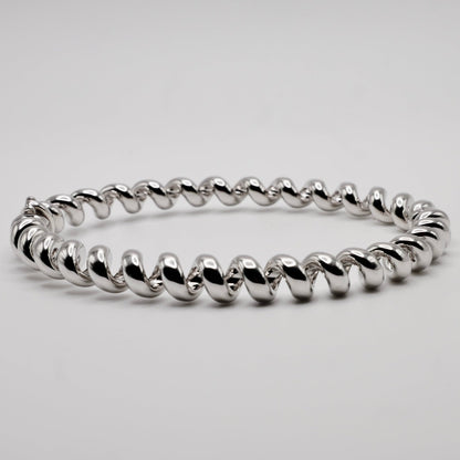 Fusilli Rotini Spiral Gold Bangle, view 2