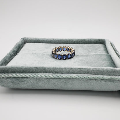 Eternity Band with Oval Sapphires in Milligrain Setting, view 7