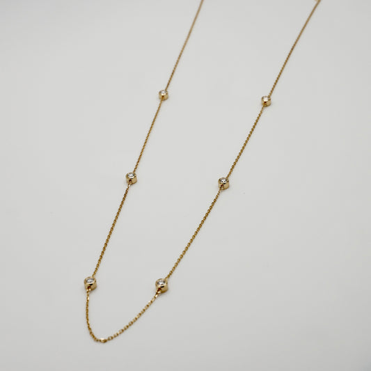 0.3 Ct Diamond or Moissanite by the Yard Necklace in 14K Gold | by Disco Marshmallow