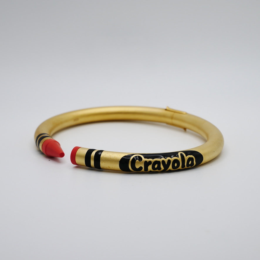 Bracelet personnalisable Crayon en or laminé 18 carats avec pointes turquoise et accents noirs