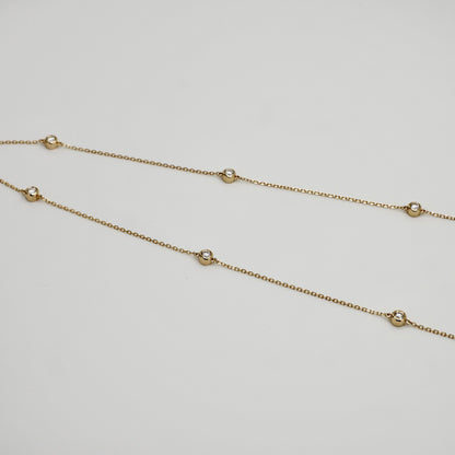 Diamond or Moissanite by the Yard Necklace, 14K Gold, view 3