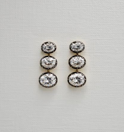 Triple Oval Stud Earrings, view 2