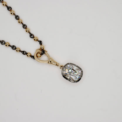 Georgian Victorian Art Deco Ball Sphere Chain Necklace, 3 mm, view 4