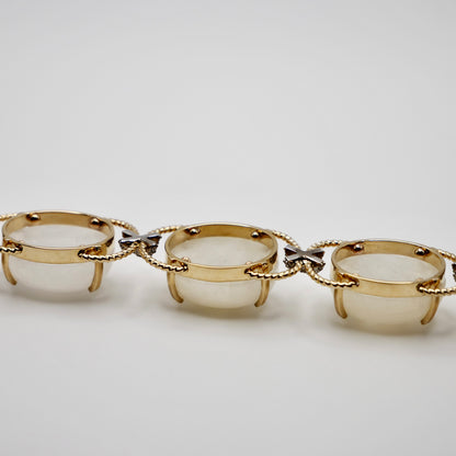 Pebble Cabochon Sicilian Moonstone/Amethyst/Citrine and Moissanite Rope Bracelet, view 8