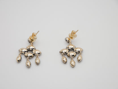 Starry Night Chandelier Georgian Victorian Antique Inspired Stud Earrings, 14K Gold, view 4