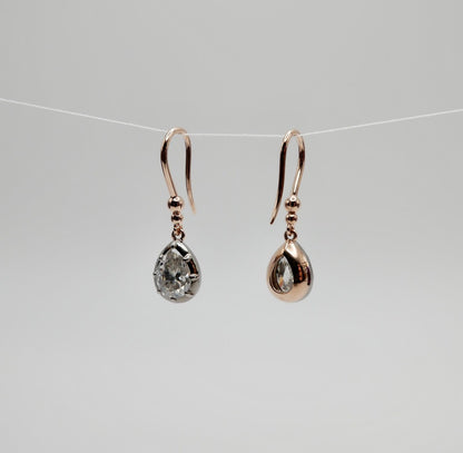 Pear Moissanite Hook Drop Earrings and, 14K Gold, view 3