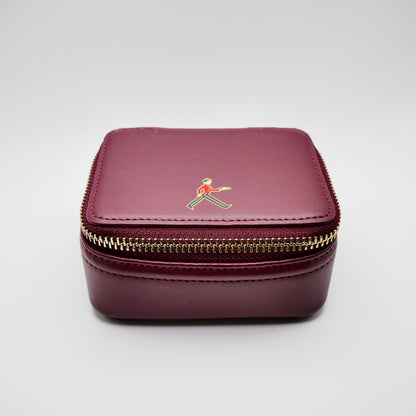 Small Leather Bellboy Burgundy Jewelry Box
