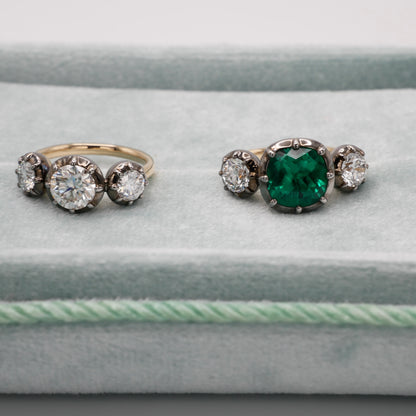 Georgian Victorian Trilogy Collet Set Ring, view 9