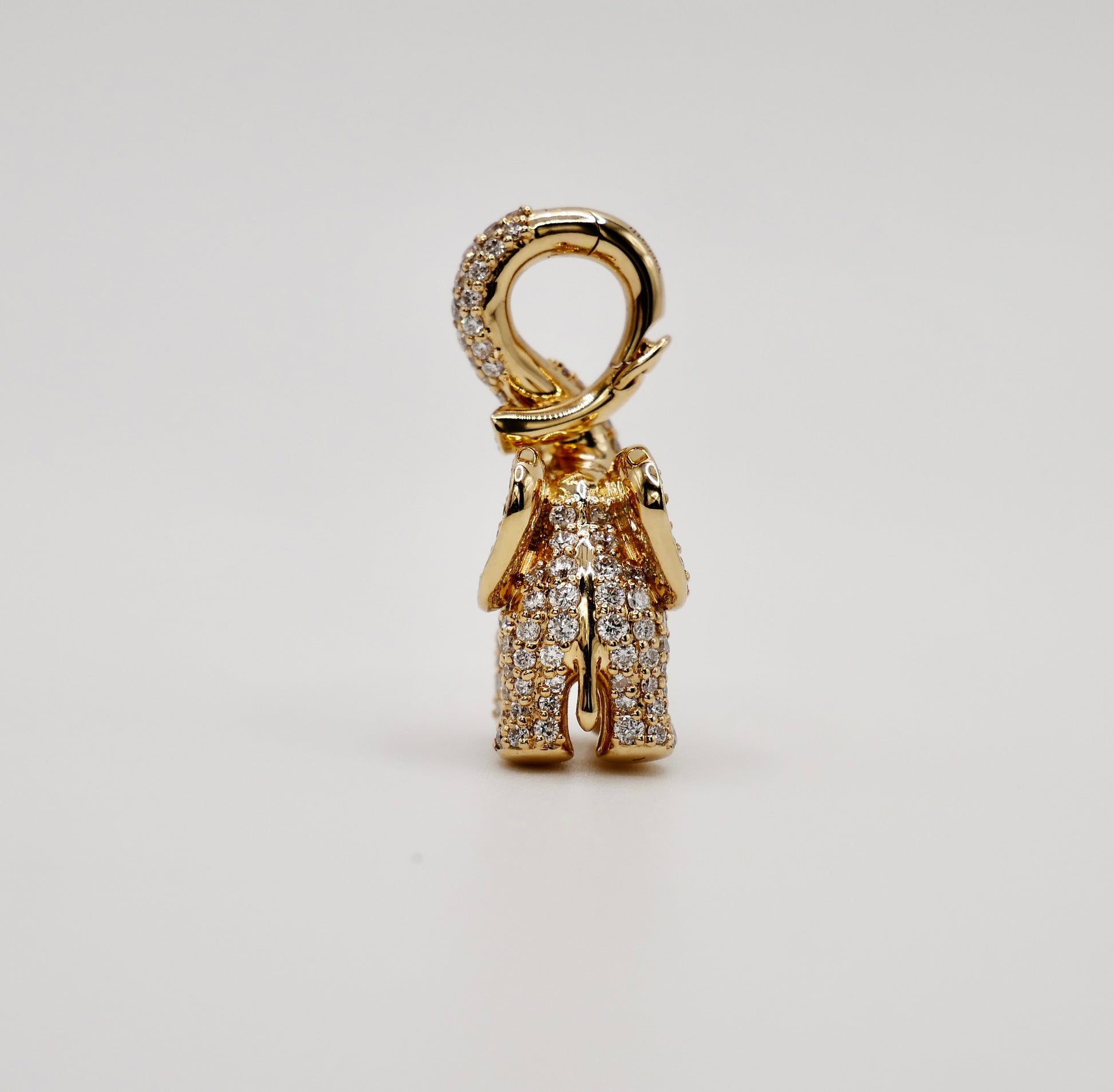 18K Yellow Gold Pave Diamond Medium Elephant Pendant Charm | Ole Lynggaard Copenhagen style | Tamara Kalinic jewelry | nature inspired fine jewelry | by Disco Marshmallow