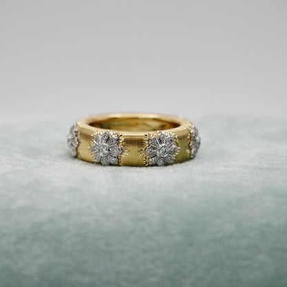 Fabric Silk Diamond Ring, Bombé, view 3